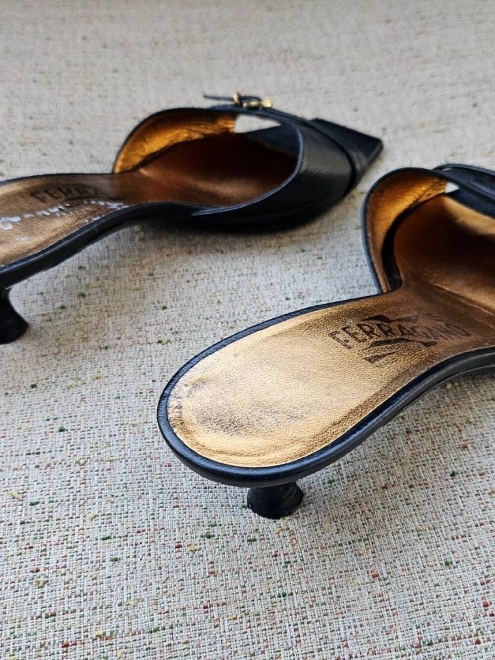Vintage Salvatore Ferragamo Women Sandal Leather Upper Shoe Size 6.5 Made Italy - Picture 9 of 12